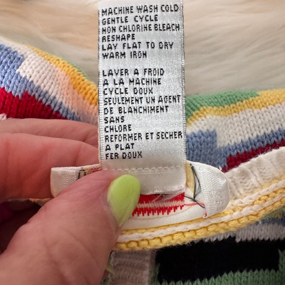 Talbots Multicolor 100% cotton cardigan Knit Sweater size large - Picture 7 of 8